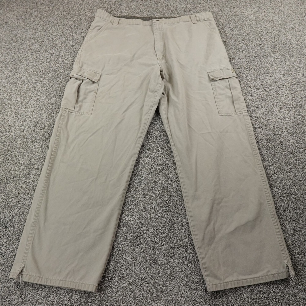 Wrangler Pants Mens 40X30 Beige Cargo Utility Relaxed Baggy Skate Work Hiking